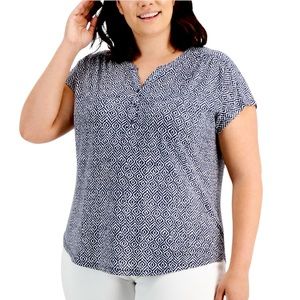 STYLE & CO SPLIT NECK HENLEY TOP SIZE 2X